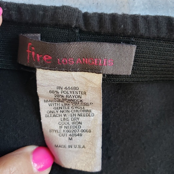 Fire Los Angeles Women's Midi Skirt Pull On Size Medium Black Stretch Straight - Picture 5 of 8